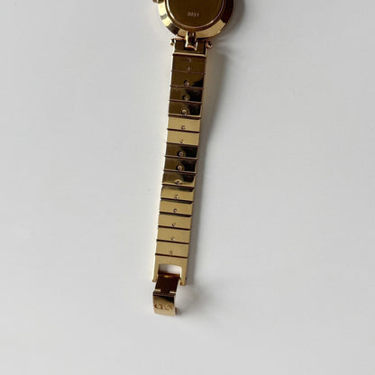 Dior 1990s Round Dial Gold Plated Watch