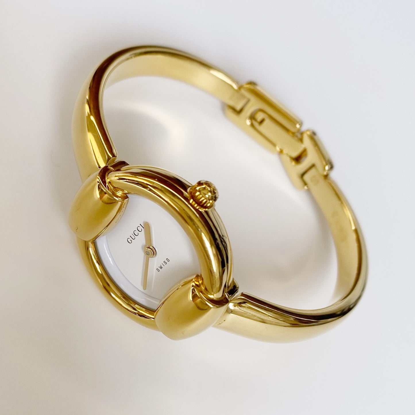 Gucci 1990s Gold Plated Bangle Watch (Small)