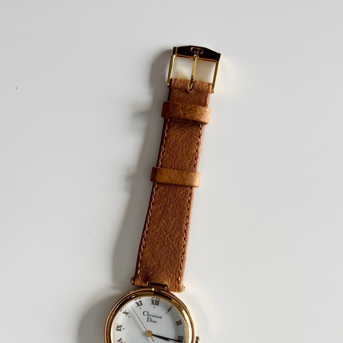 Dior 1990s Round Dial Gold Plated Watch (Large)