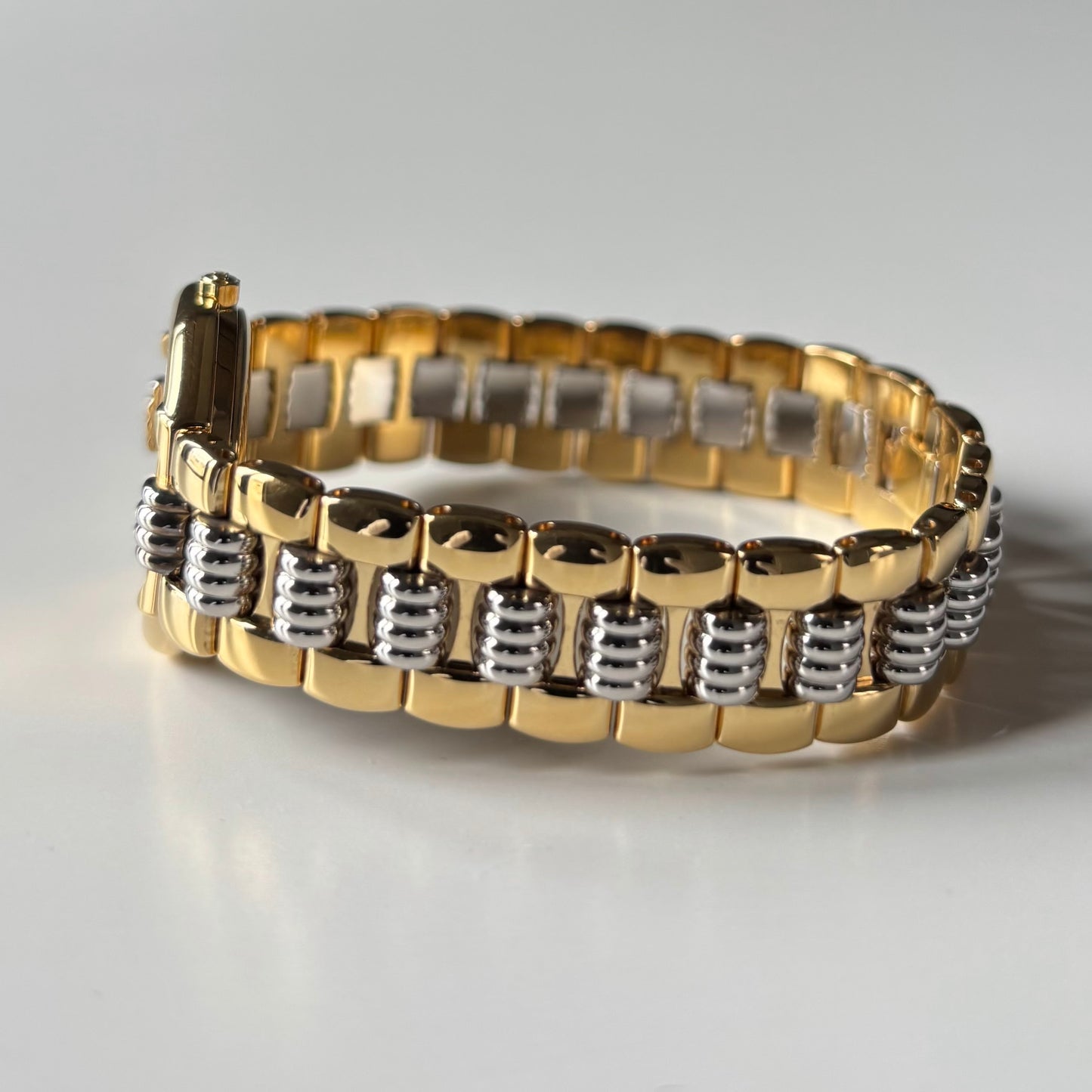 Dior 1990s Octagon Gold Plated Two Tone Watch
