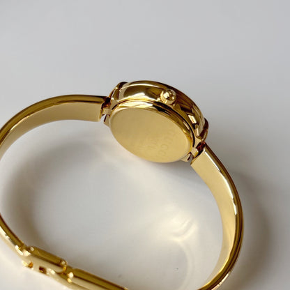 Gucci Round Dial Gold-Plated Bangle Watch