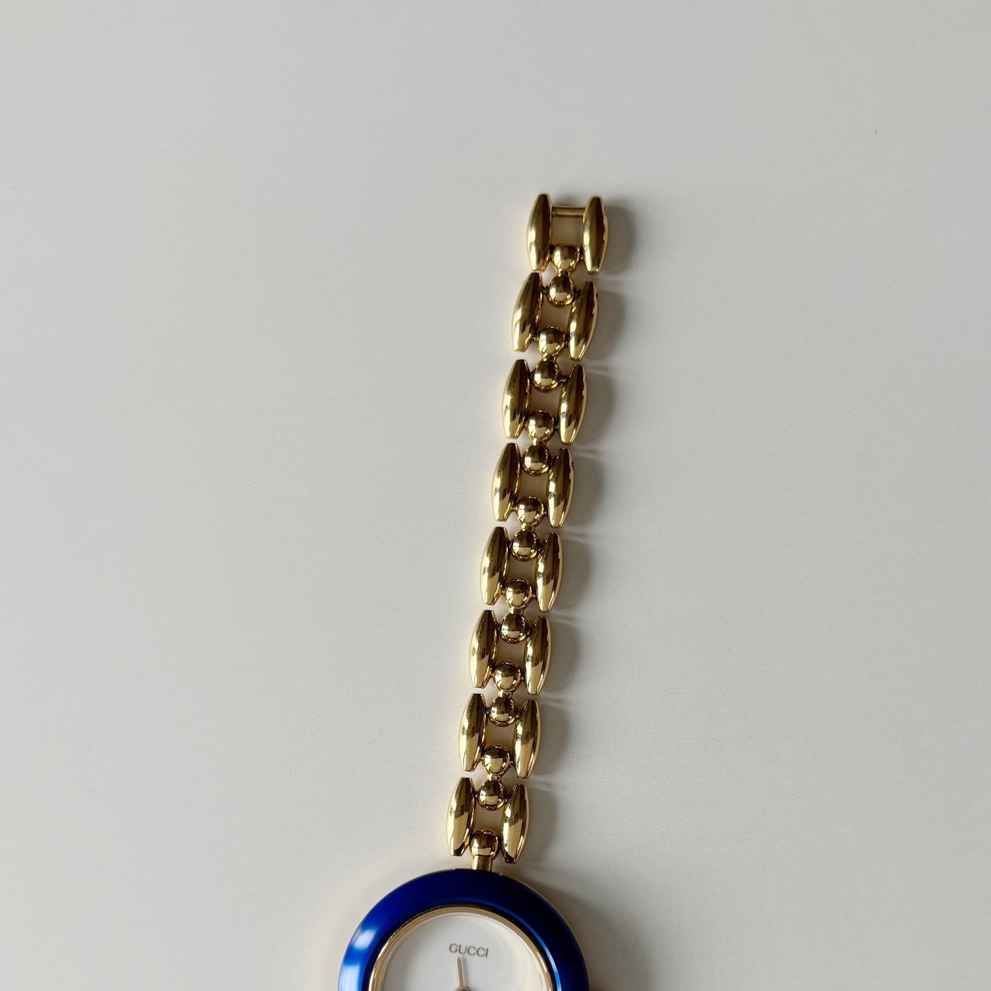 Gucci Interchangeable Bezel Gold Plated Rice Chain Watch with 6 bezels, case (168mm)