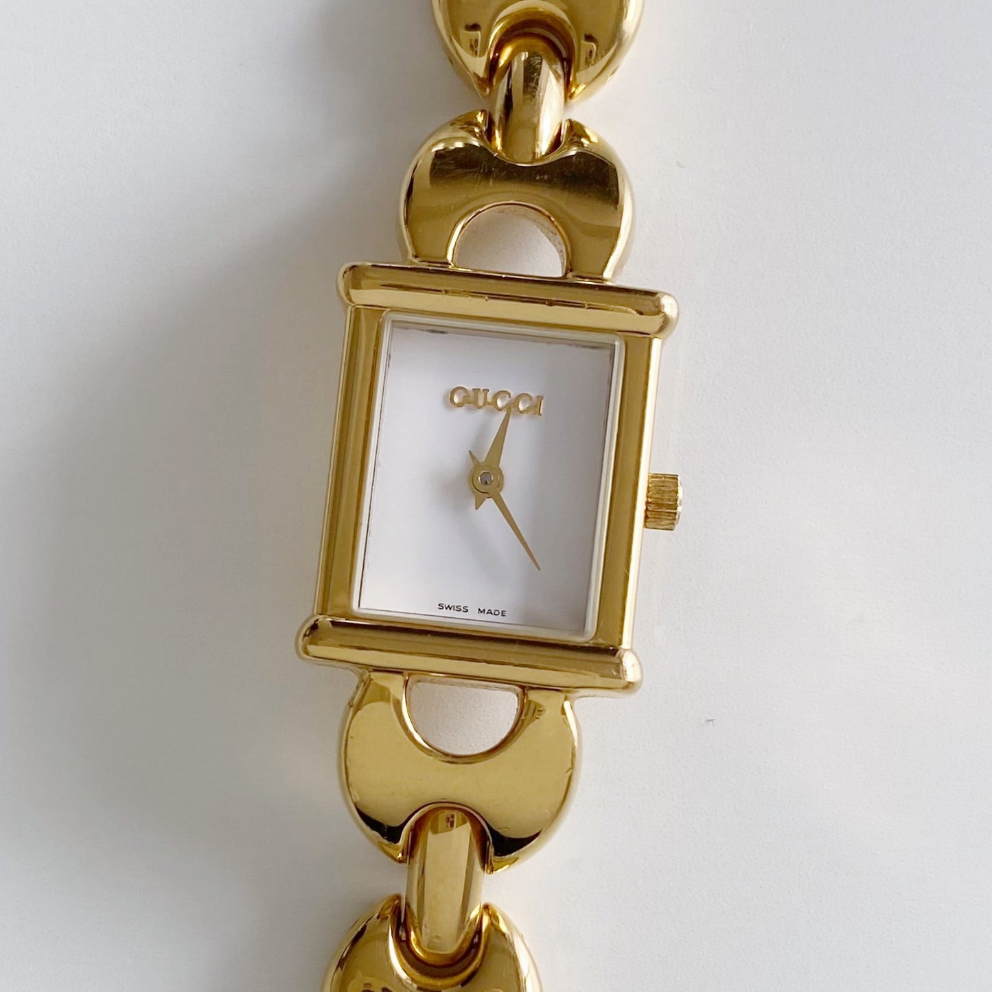 Gucci 1990s Interchangeable Belt Gold Plated Watch with 3 strap, case