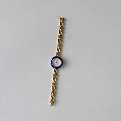 Gucci 1990s Interchangeable Bezel Gold Plated Rice Chain Watch with 6 bezels, case (170mm)