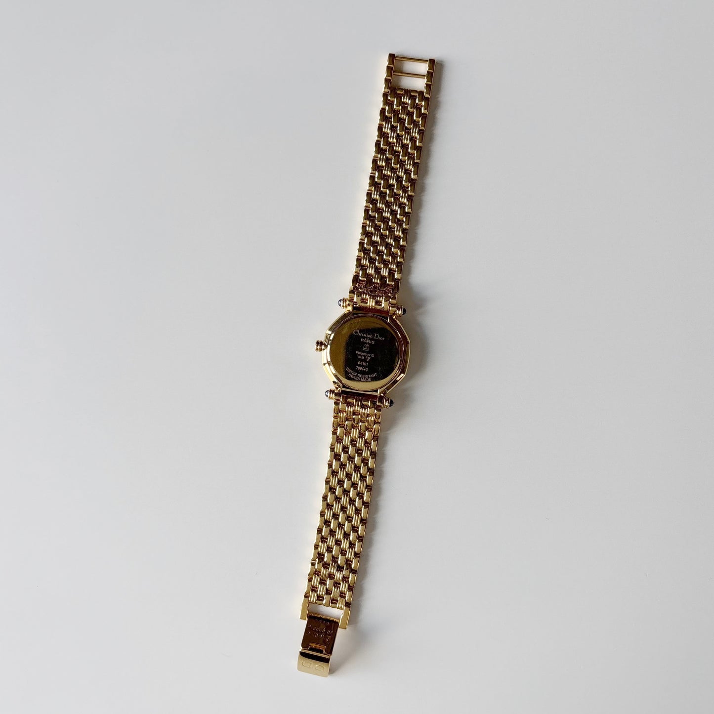 Dior 1990s CD Logo Octagon Gold Plated Watch