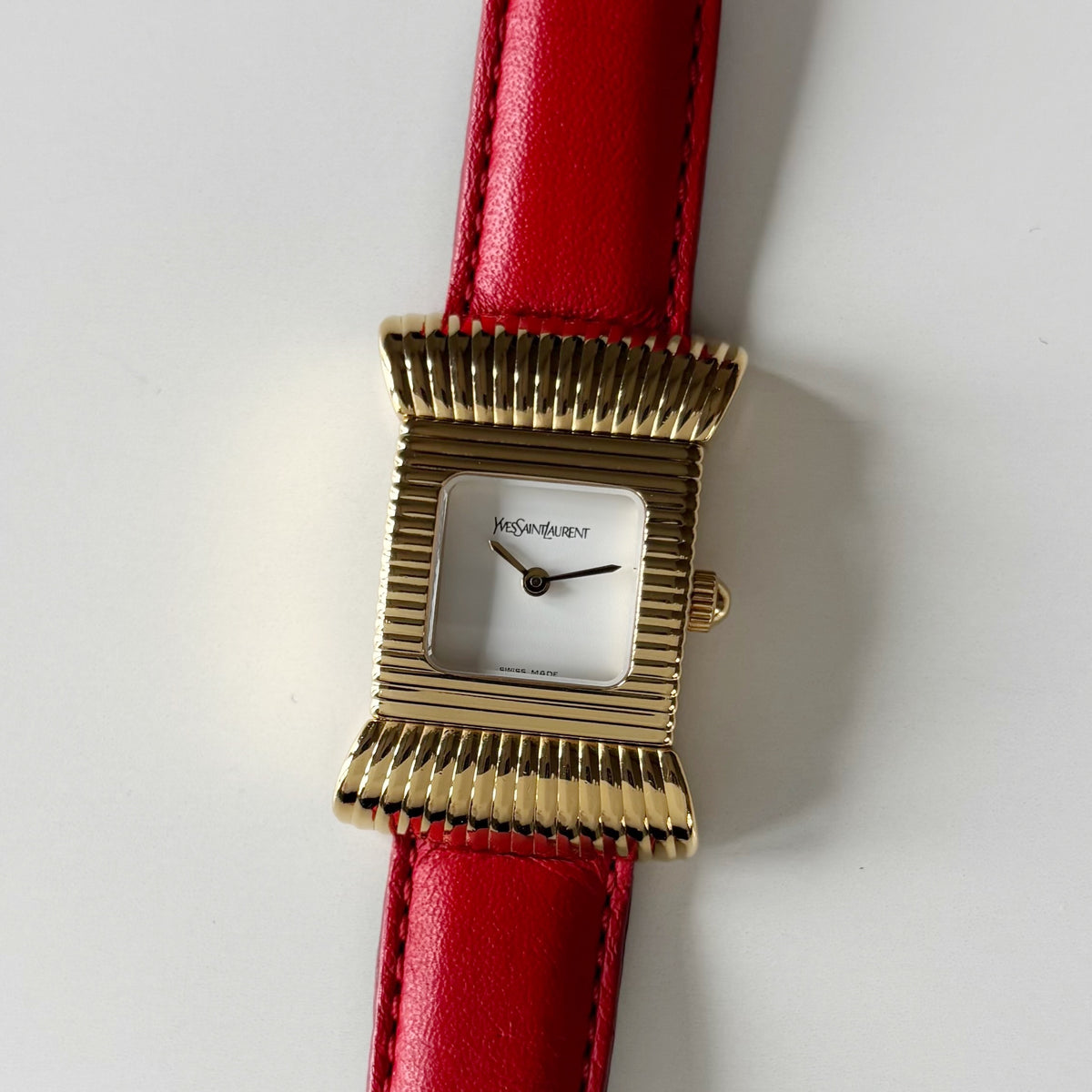 Yves Saint Laurent 1990s Ribbon Gold Plated Watch