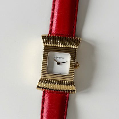 Yves Saint Laurent 1990s Ribbon Gold Plated Watch