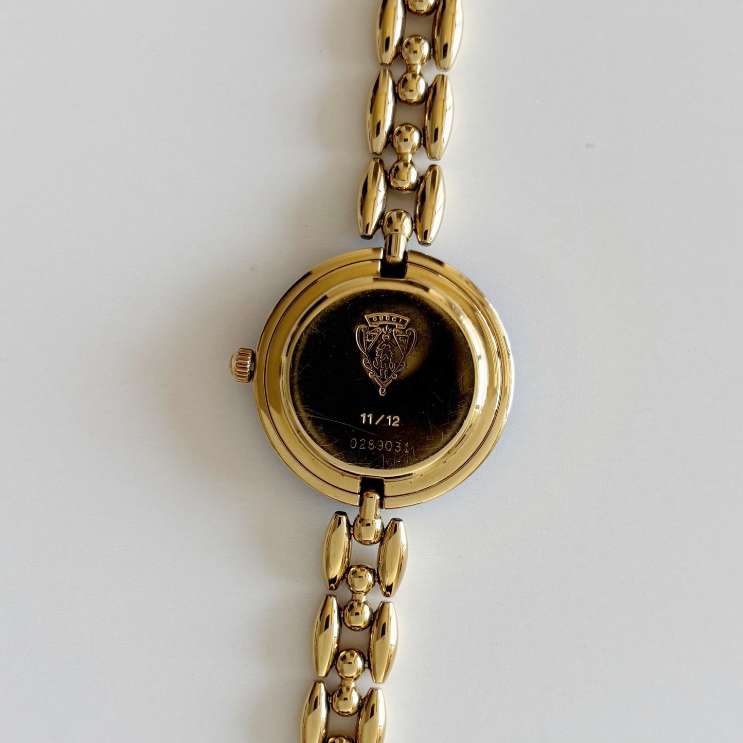 Gucci 1990s Interchangeable Bezel Gold Plated Watch with 6 bezels, case (167mm)