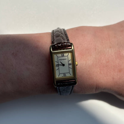 Yves Saint Laurent 1990s Tank Gold Plated Watch