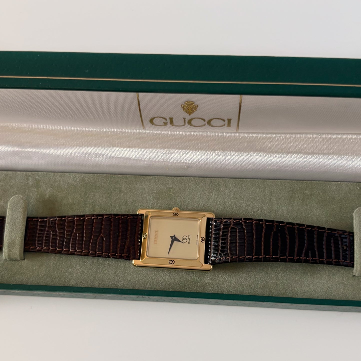 Gucci 1980s Tank Gold Plated Watch (Large)