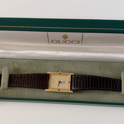 Gucci 1980s Tank Gold Plated Watch (Large)