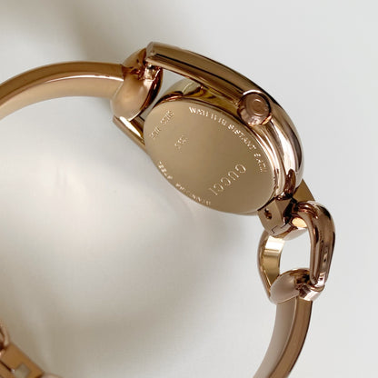 Gucci Early 2000s Seashell Dial Gold Plated Bangle Watch