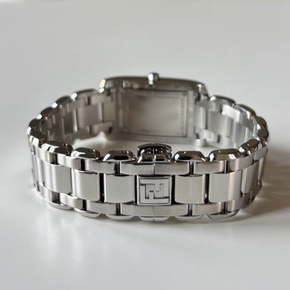 Fendi 1990s Seashell Dial Stainless steel Tank Watch