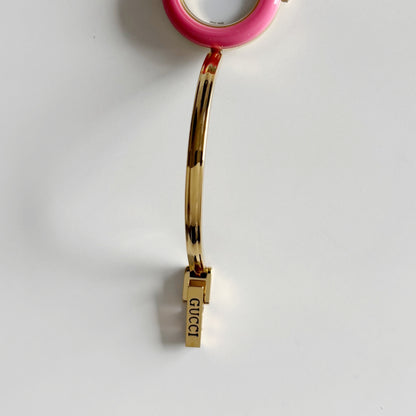 Gucci 1990s Interchangeable Bezel Gold Plated Bangle Watch with 12 bezels, case