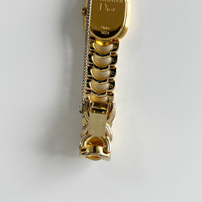 Dior 1990s Oval Gold Plated Watch