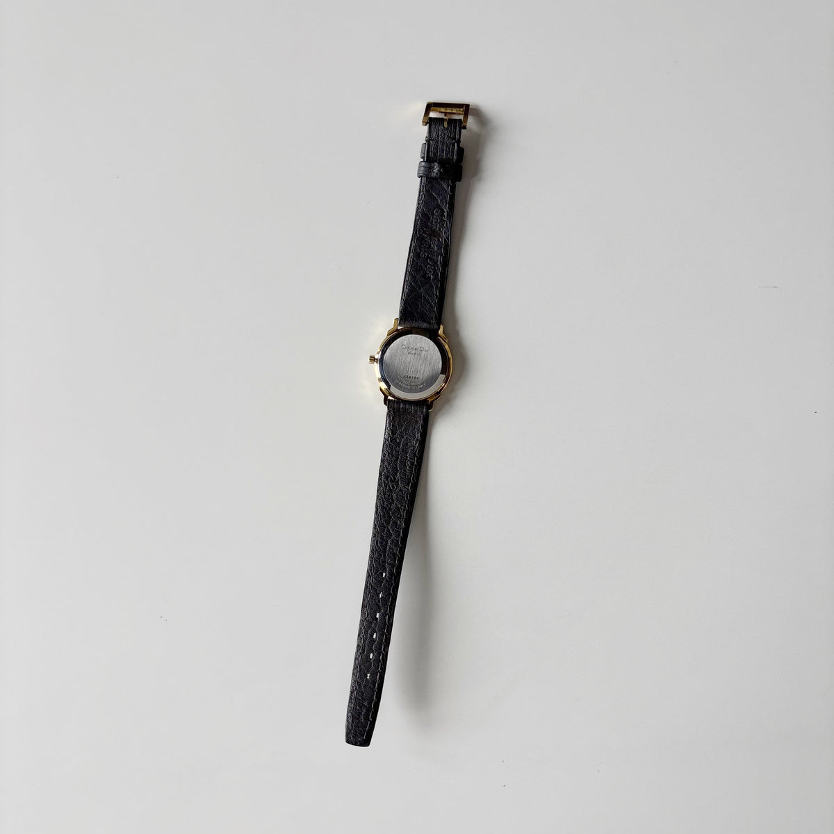 Dior 1990s Date Round Dial Gold Plated Watch