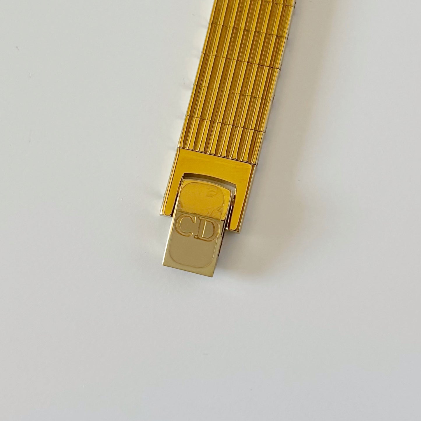 Dior 1990s Round Dial Gold Plated Watch