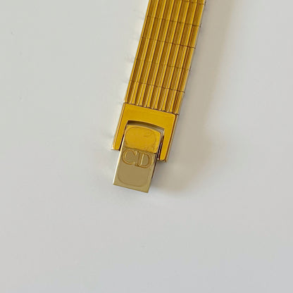 Dior 1990s Round Dial Gold Plated Watch