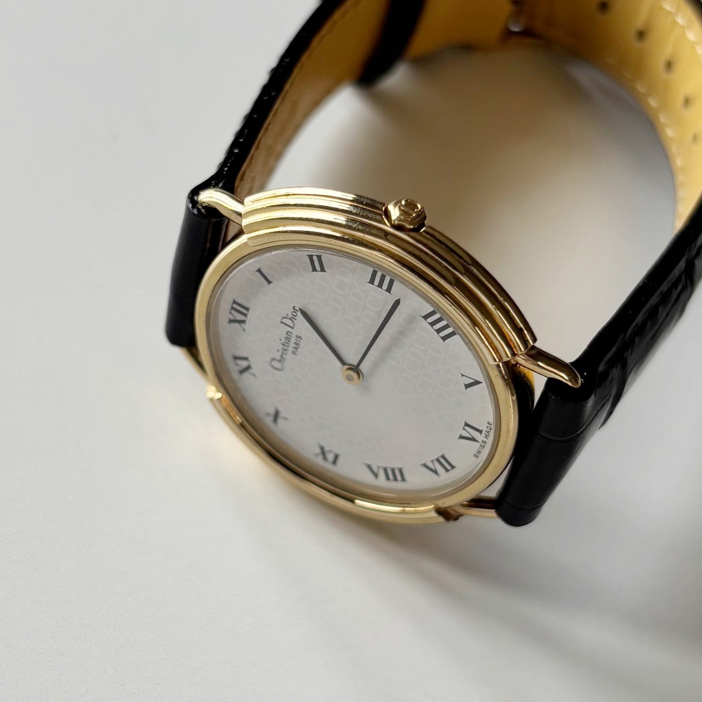 Dior 1990s CD Logo Round Dial Gold Plated Watch (Large)