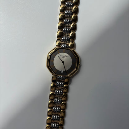 Dior 1990s Octagon Date Dial Two Tone Watch (Large) (5/31)