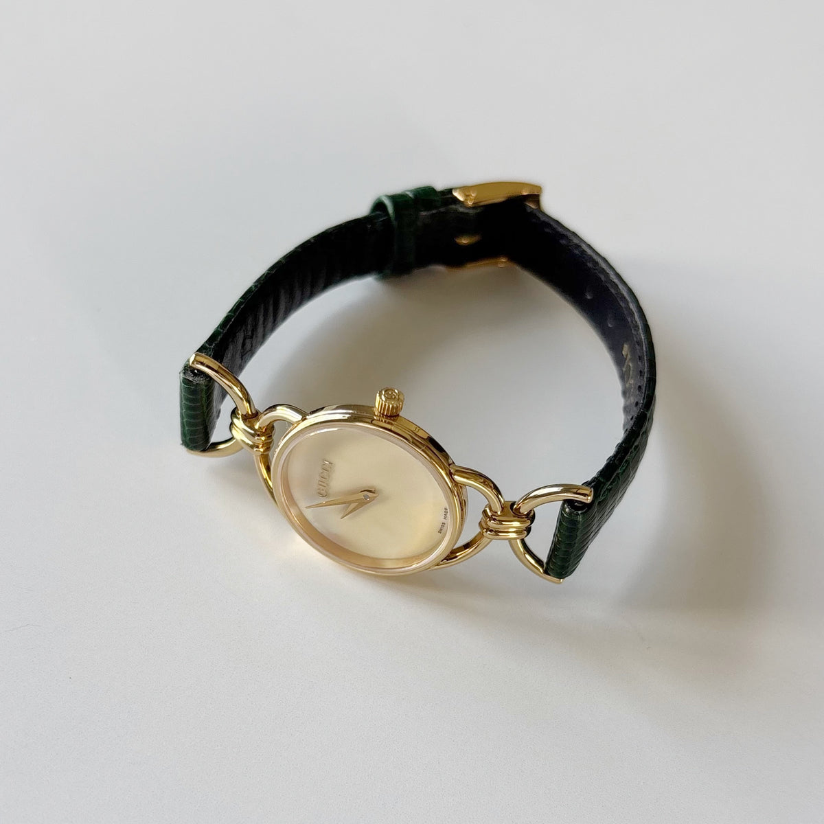 Gucci 1990s Seashell Dial Horsebit Watch