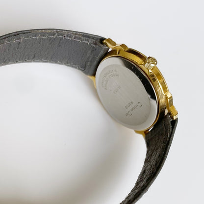 Dior 1990s Date Gold Plated Round Watch