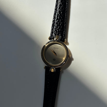Gucci 1990s Round Dial Two Tone Watch