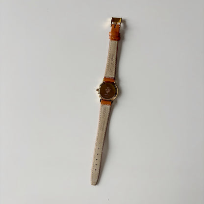 Gucci 1990s Sub Second Round Dial Gold Plated Watch