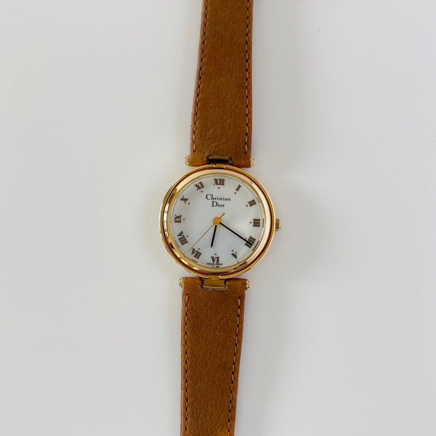 Dior 1990s Round Dial Gold Plated Watch (Large)