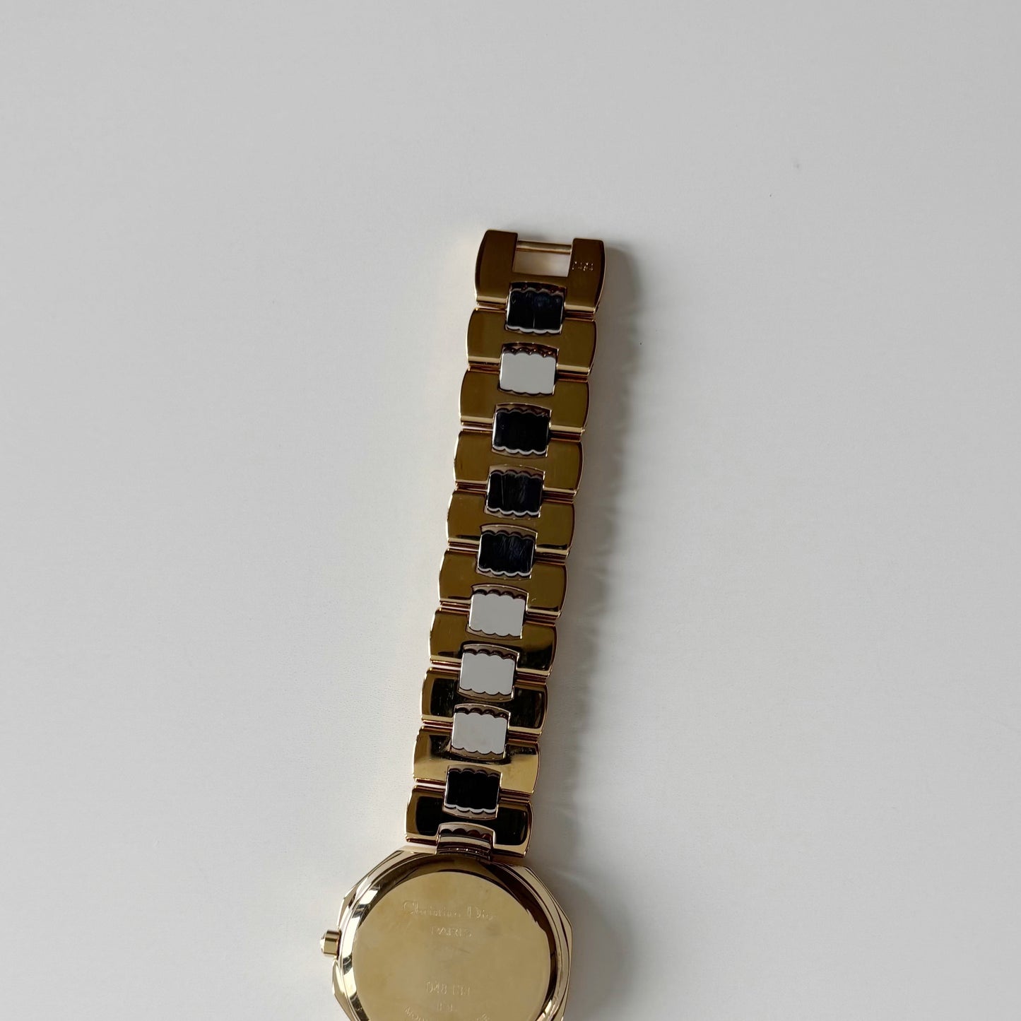 Dior 1990s Octagon Dial Two Tone Gold Plated Watch