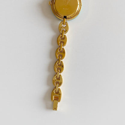 Gucci 1990s Interchangeable Bezel Gold Plated Watch with  6 bezels, case (167mm)