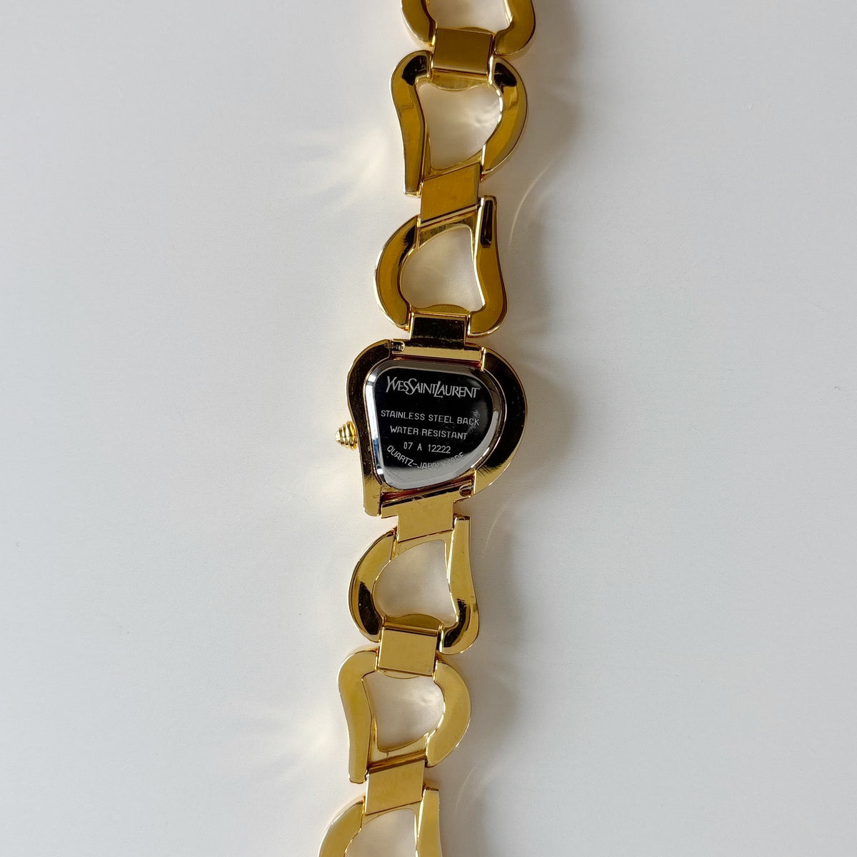 Yves Saint Laurent 1990s Heart  Dial Band Gold Plated Watch
