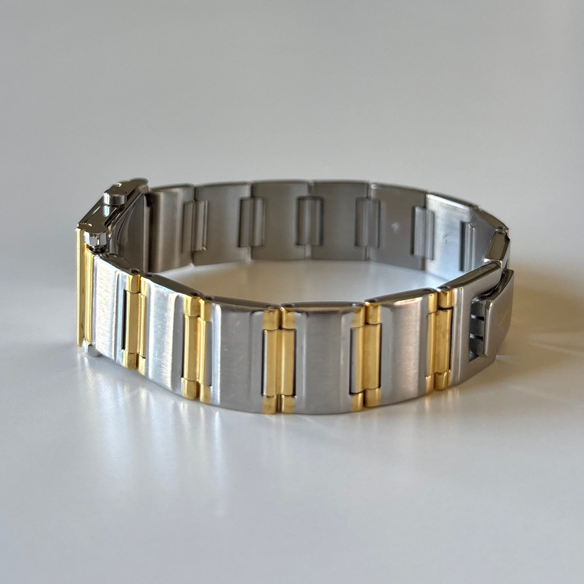 Yves Saint Laurent 1990s Square Dial Two-Tone Gold-Plated Watch