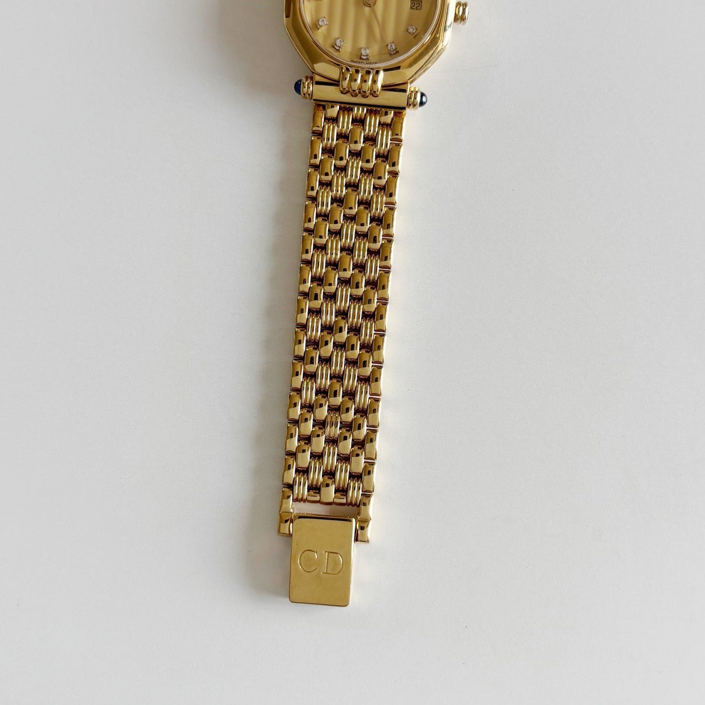 Dior 1990s Octagon Dial Gold Plated Watch