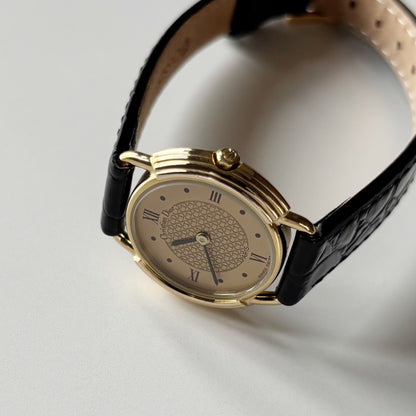 Dior 1990s Round Dial CD Logo Gold Plated Watch