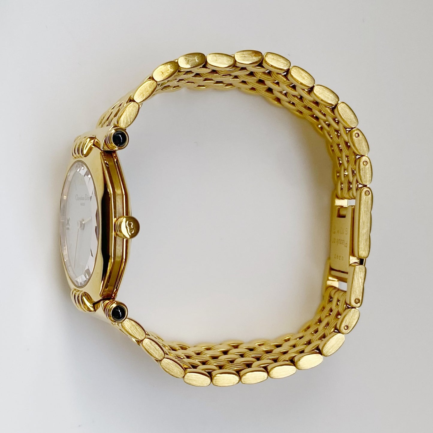 Dior 1990s Octagon Gold Plated Watch