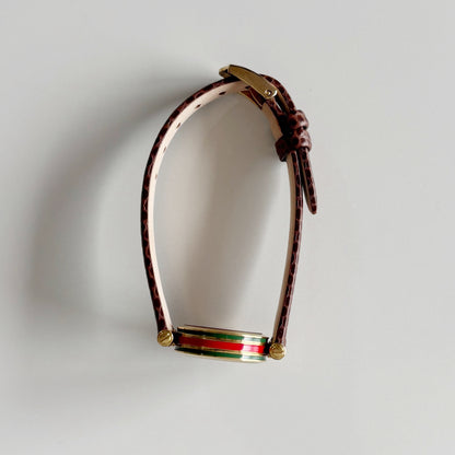 Gucci 1990s Sherry Round Dial Gold Plated Watch