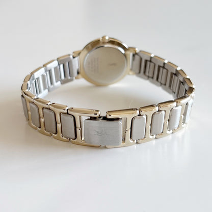 Yves Saint Laurent 1990s Black Dial Two Tone Watch