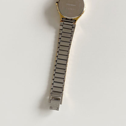 Yves Saint Laurent 1990s Moon Phase Two Tone Watch