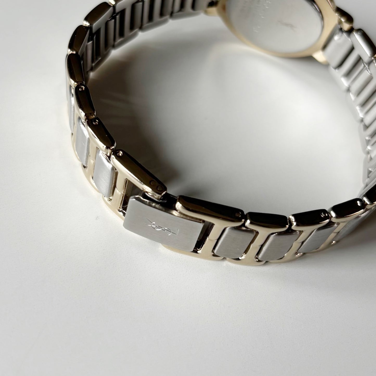 Yves Saint Laurent 1990s Round Dial Two Tone Watch