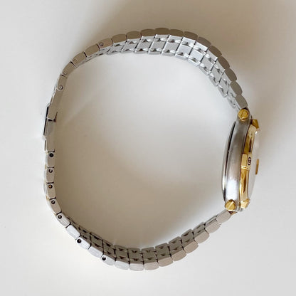 Gucci 1990s Date Round Dial Two Tone Watch