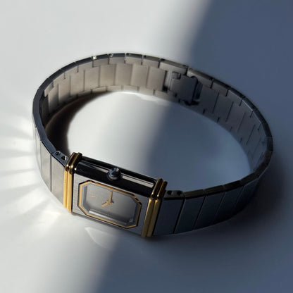 Yves Saint Laurent 1990s Reverso Two Tone Watch