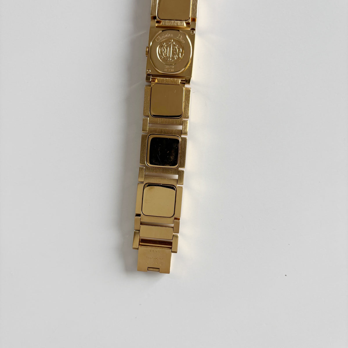 Dior 1990s Square Dial Interchangeable Strap Gold-Plated Watch