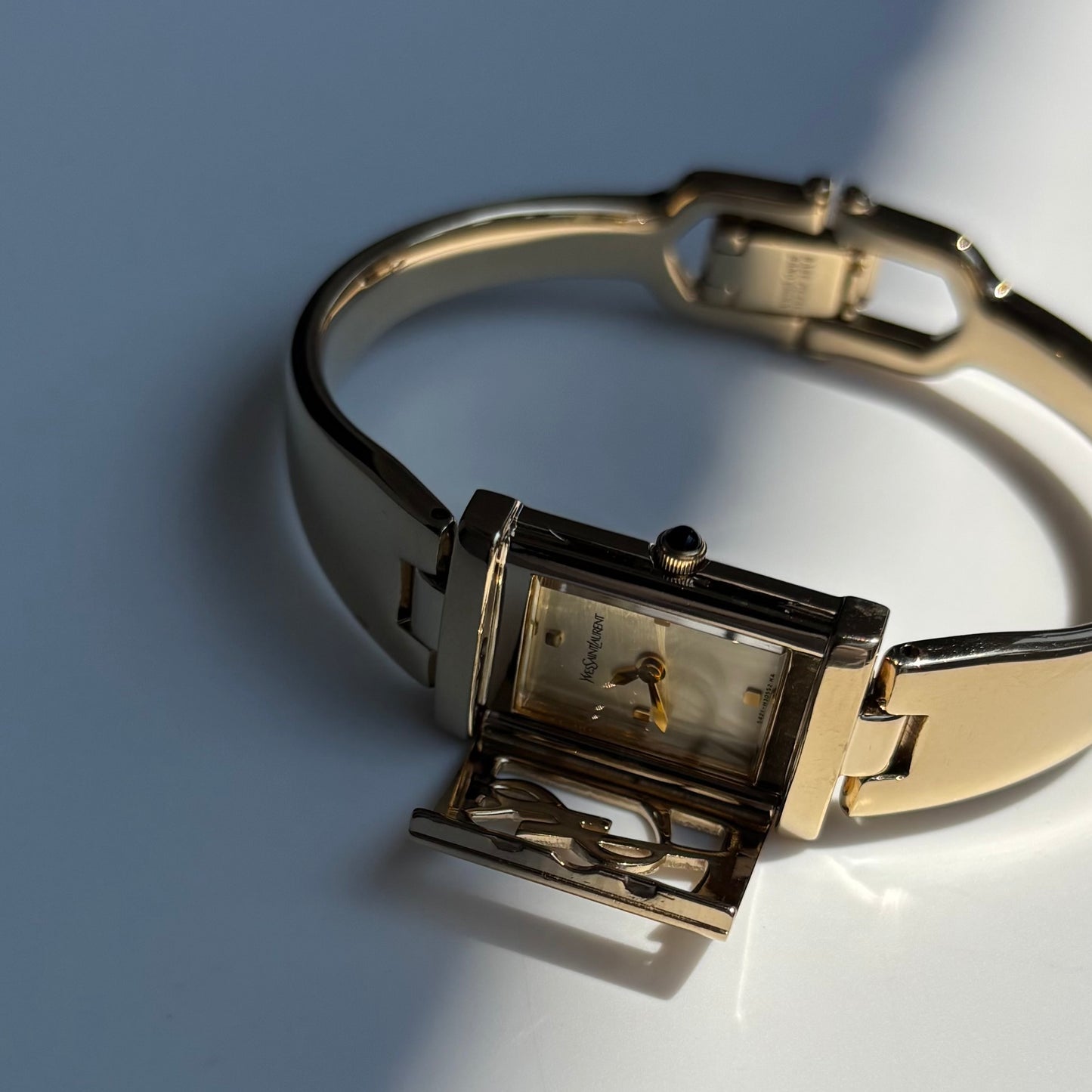 Yves Saint Laurent 1990s Peek a boo Gold Plated Bangle Watch