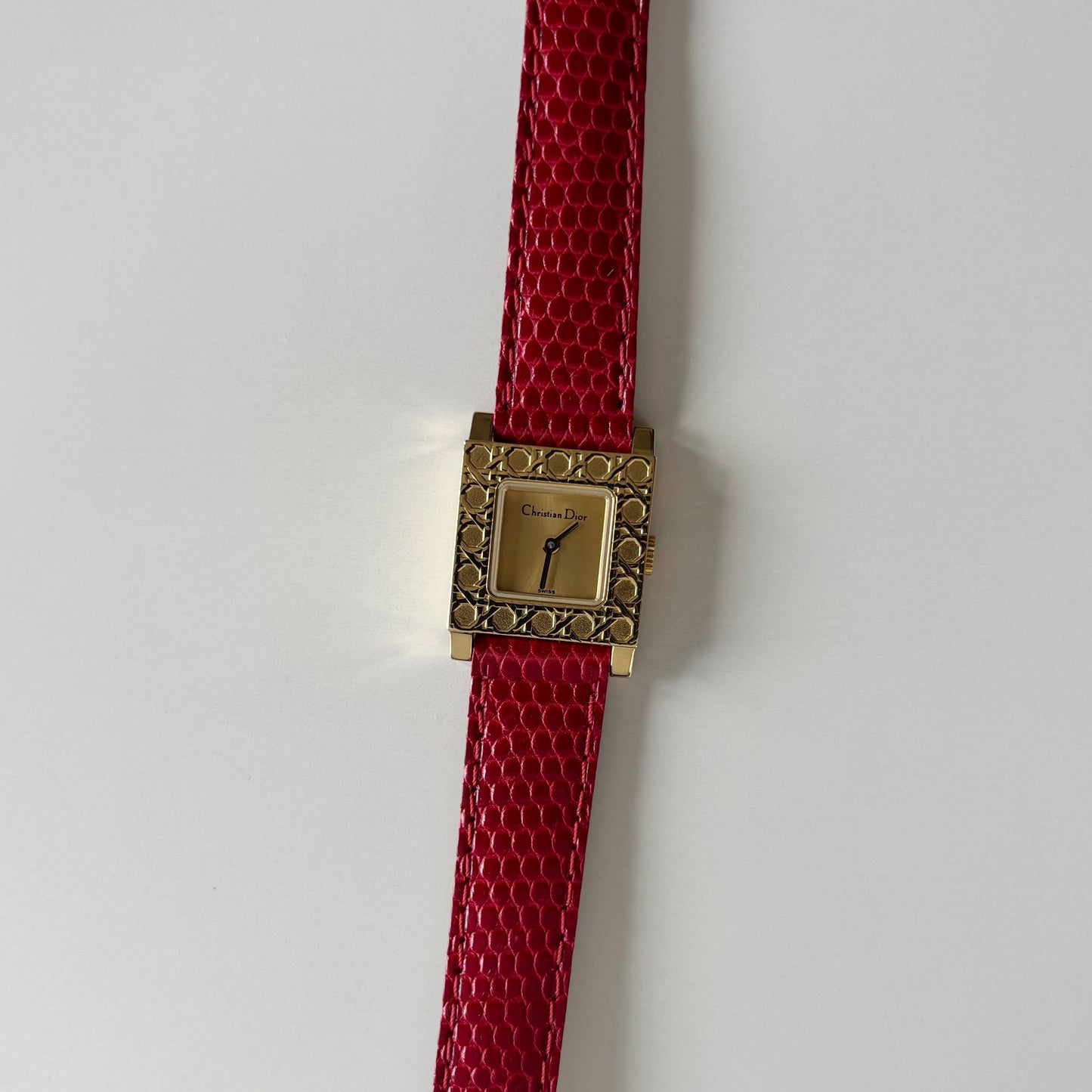 Dior 1990s Interchangeable Strap Gold Plated Watch with 4 straps, case
