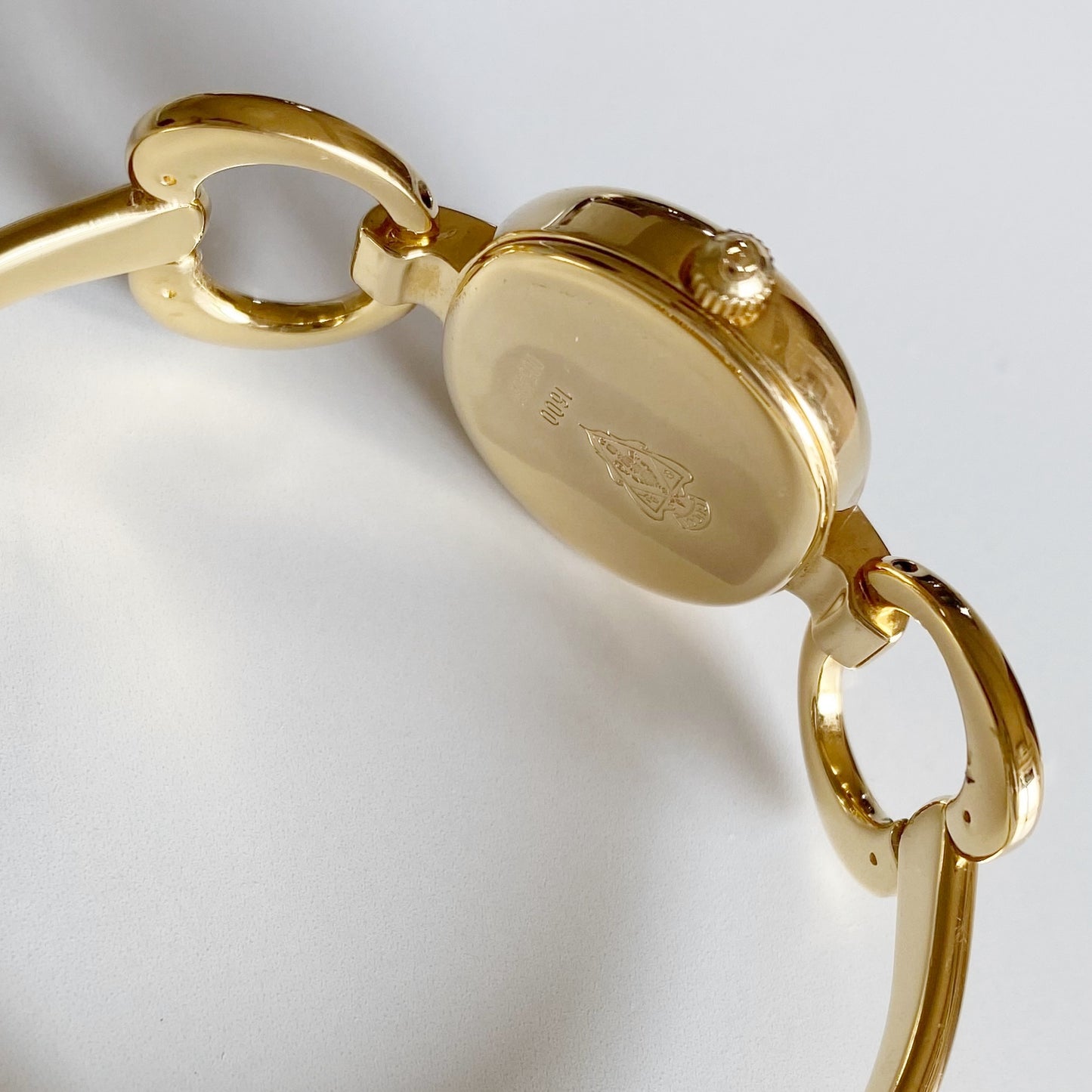 Gucci 1990s Black Dial Gold Plated Bangle Watch