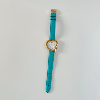 Yves Saint Laurent 1990s Hear Shaped Gold Plated Watch