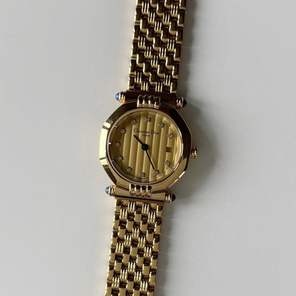 Dior 1990s Octagon Dial Gold Plated Watch