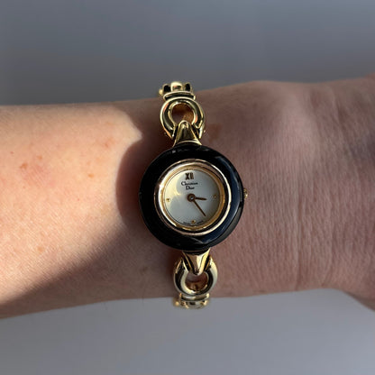 Dior 1990s Interchangeable Bezel Gold Plated Watch