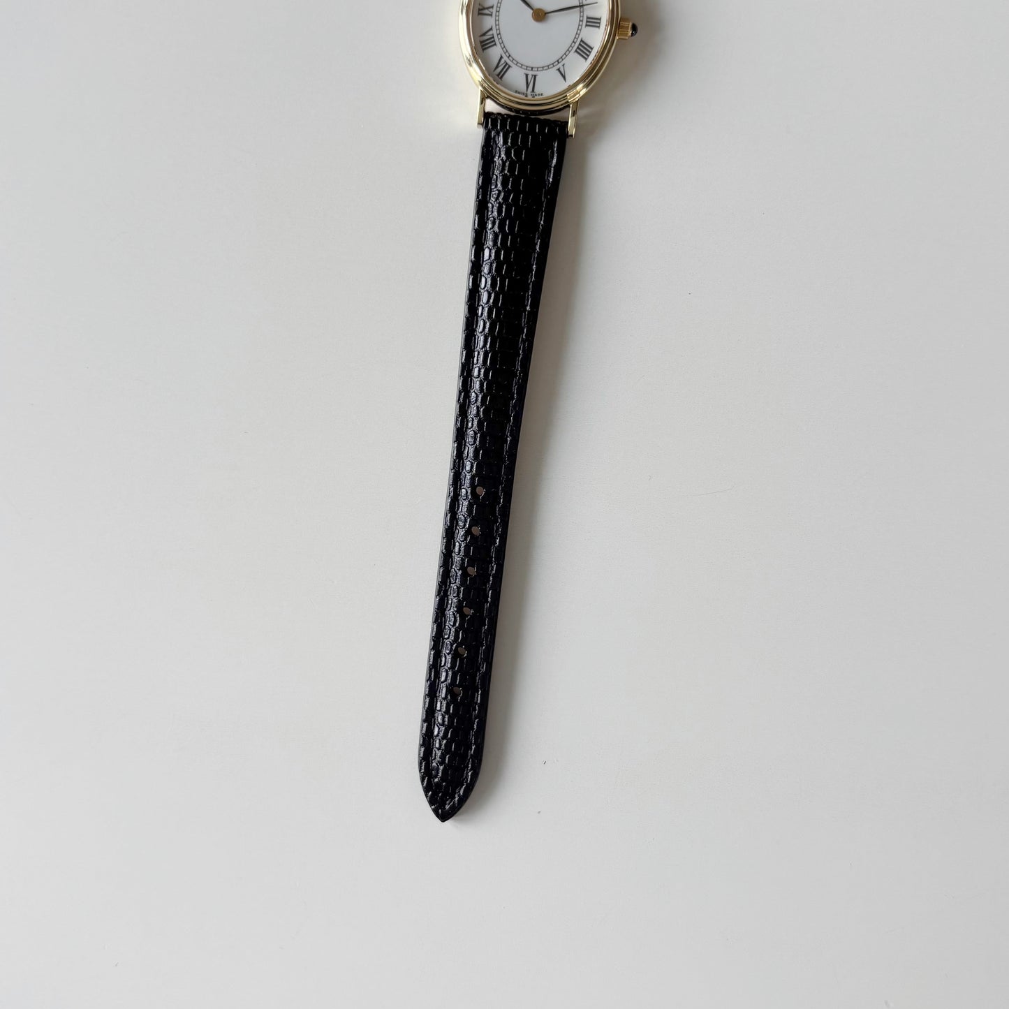 Tiffany 1990s Oval Dial 14K Case Watch